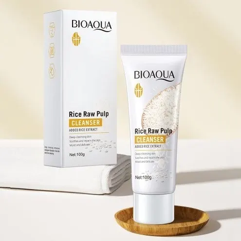 BIOAQUA RICE RAW PULP FACIAL CLEANSER - BRIGHTENING & MOISTURIZING 100G